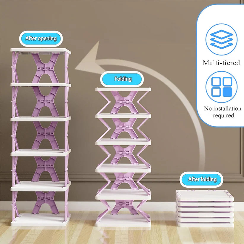 4 LAYER SHOES STAND, SHOE TOWER RACK SUIT FOR SMALL SPACES