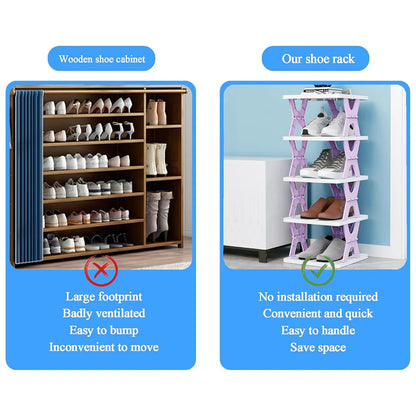 4 LAYER SHOES STAND, SHOE TOWER RACK SUIT FOR SMALL SPACES