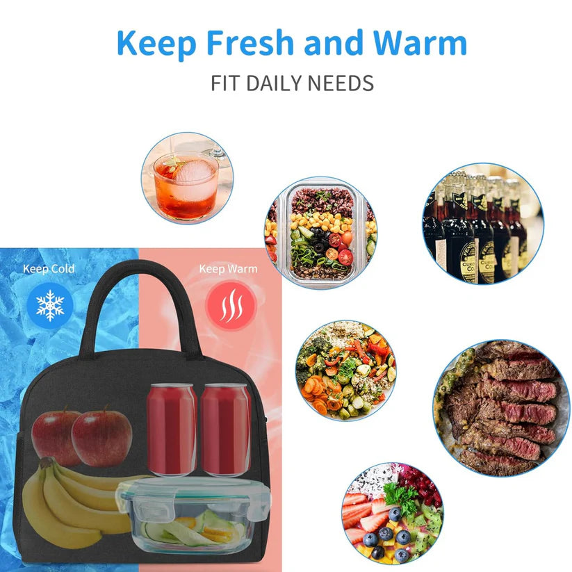 Lunch Box Bag for Women Men Insulated Lunch Bag With Zipper (1 Pc)
