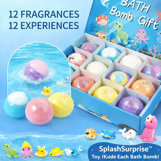 Surprise Bath Bombs WITH TOYS for KIDS (PACK OF 12)