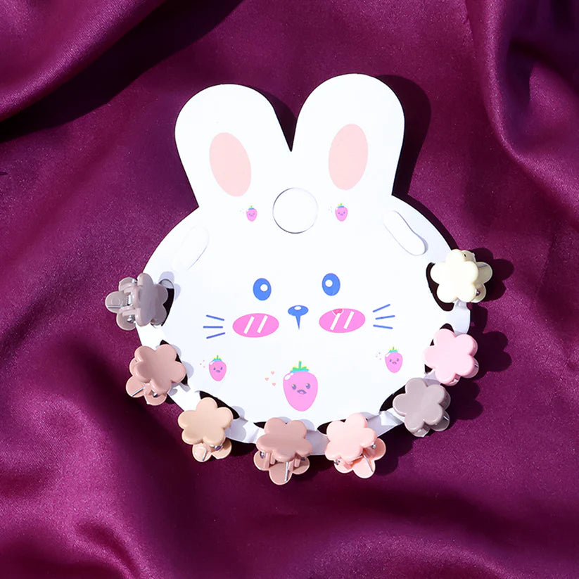 Premium Flower-Shaped Mini Hair Claw Clip Set